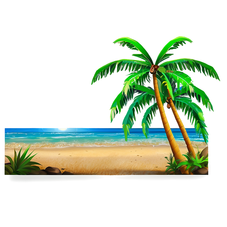 Beach Sunset Palm Trees Png Img PNG