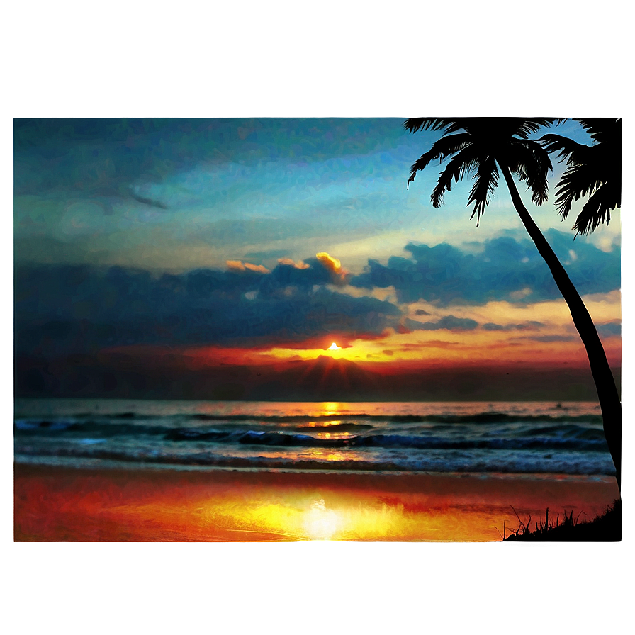 Beach Sunset Reflection Png Wni46 PNG