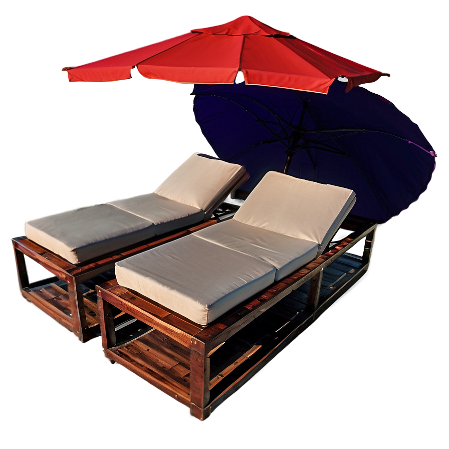 Beach Sunshade Loungers Png Phx PNG