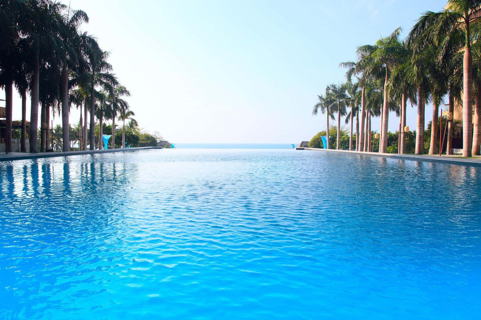 Stunning Beach Swimming Pool Overlooking the Ocean Wallpaper