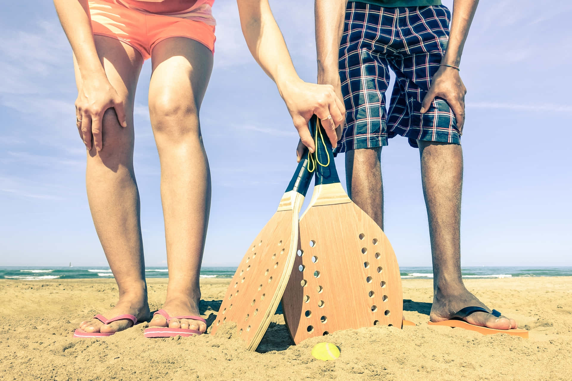 Beach Tennis Dubbelwedstrijd Achtergrond