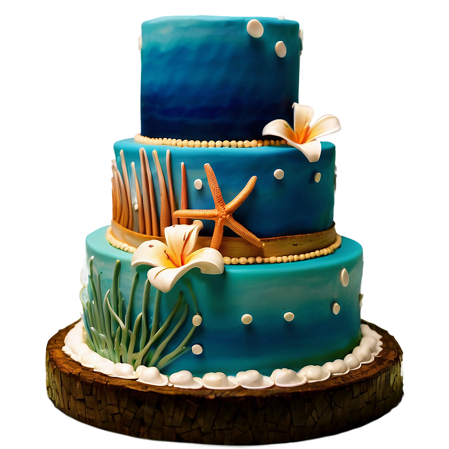 Beach Theme Wedding Cake Png 98 PNG