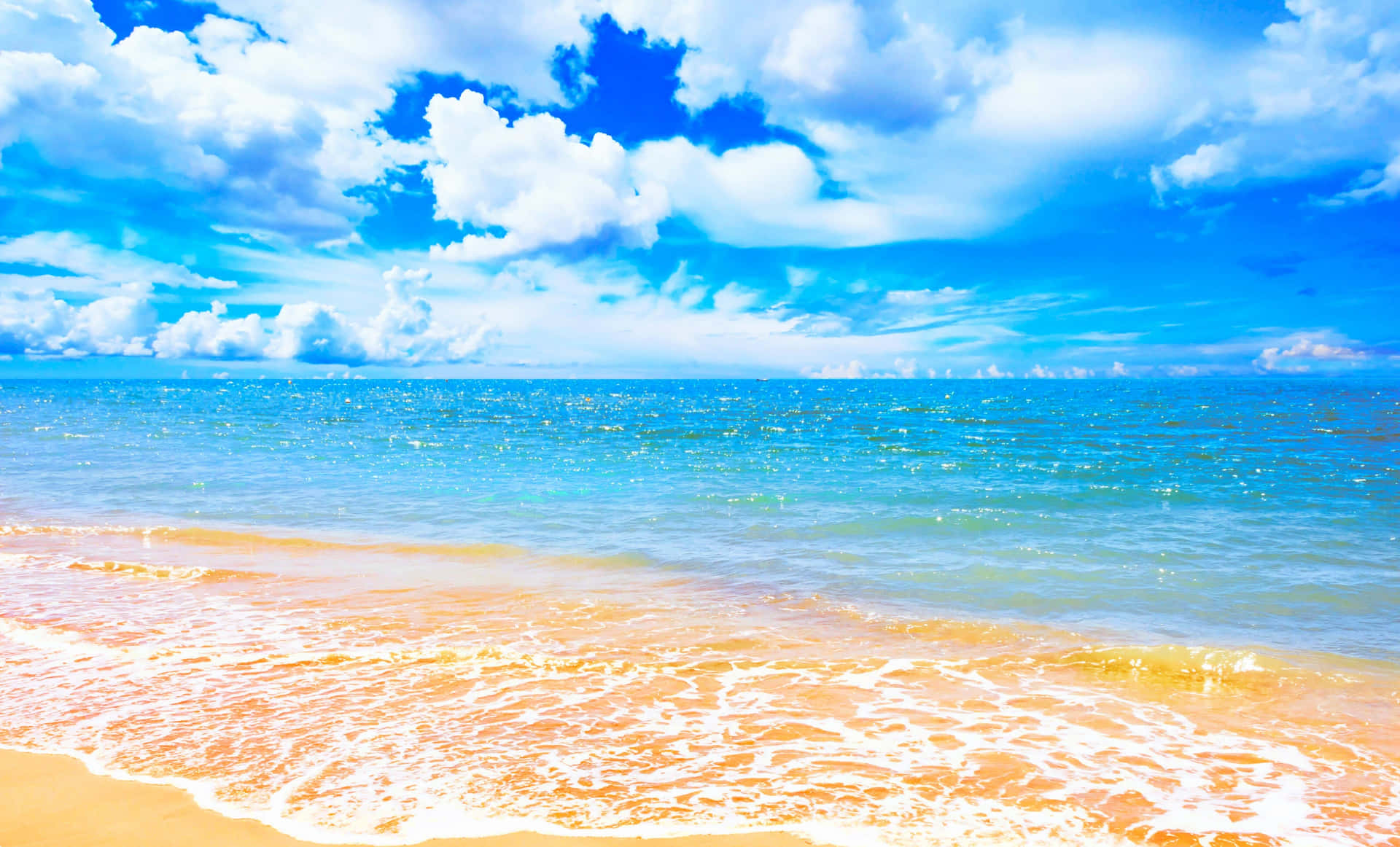 White Clouds Beach Themed Background