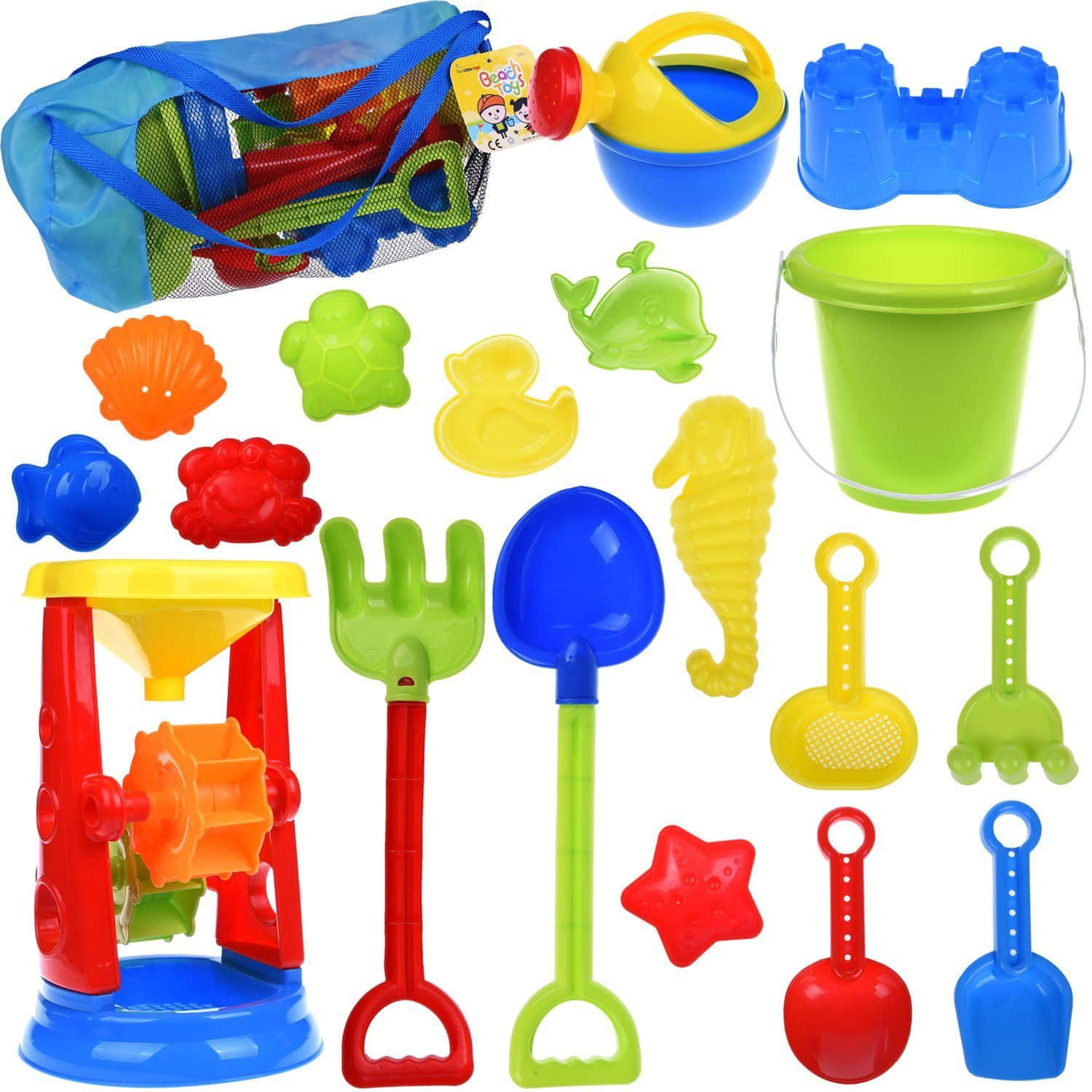 Colorful Beach Toys on Sand Wallpaper