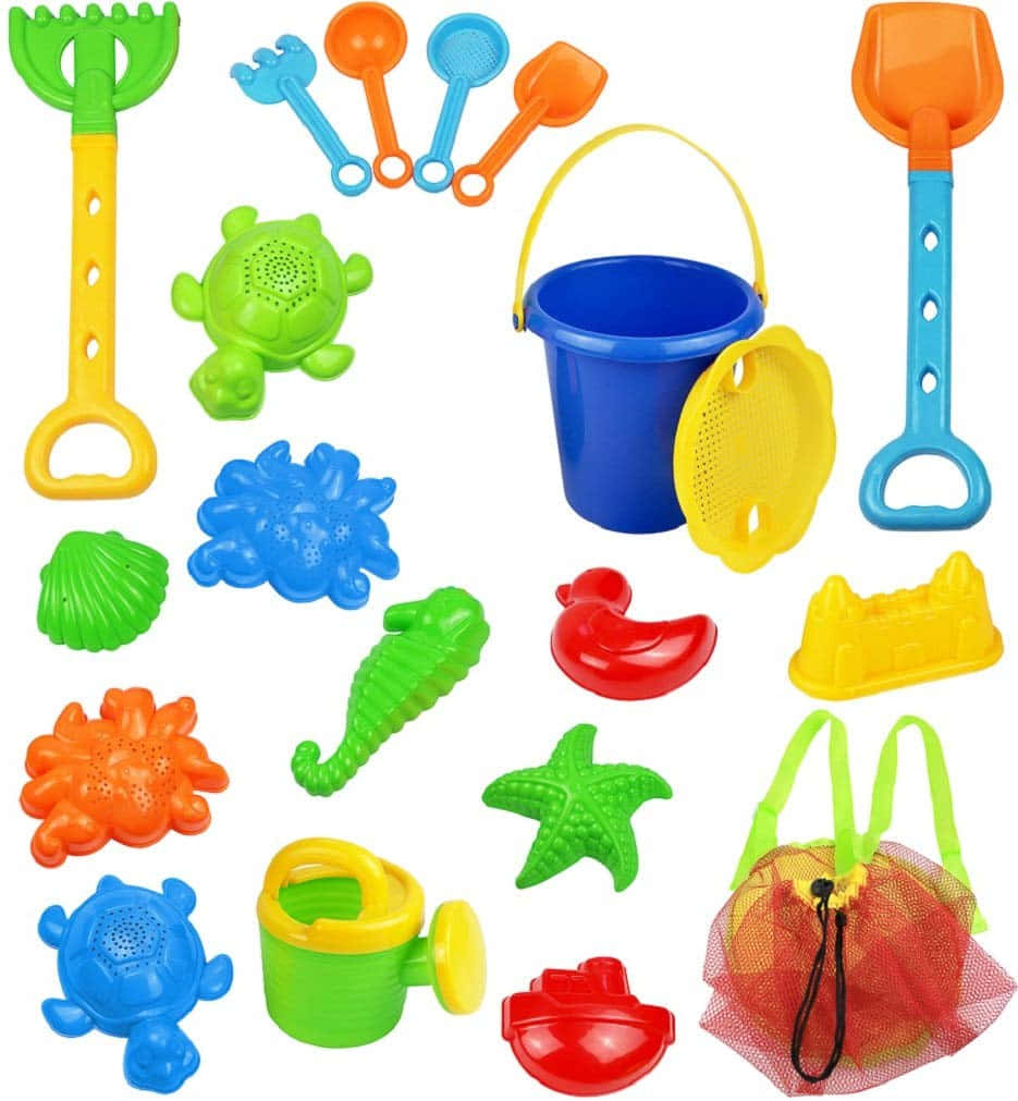 Colorful Beach Toys on a Sunny Day Wallpaper