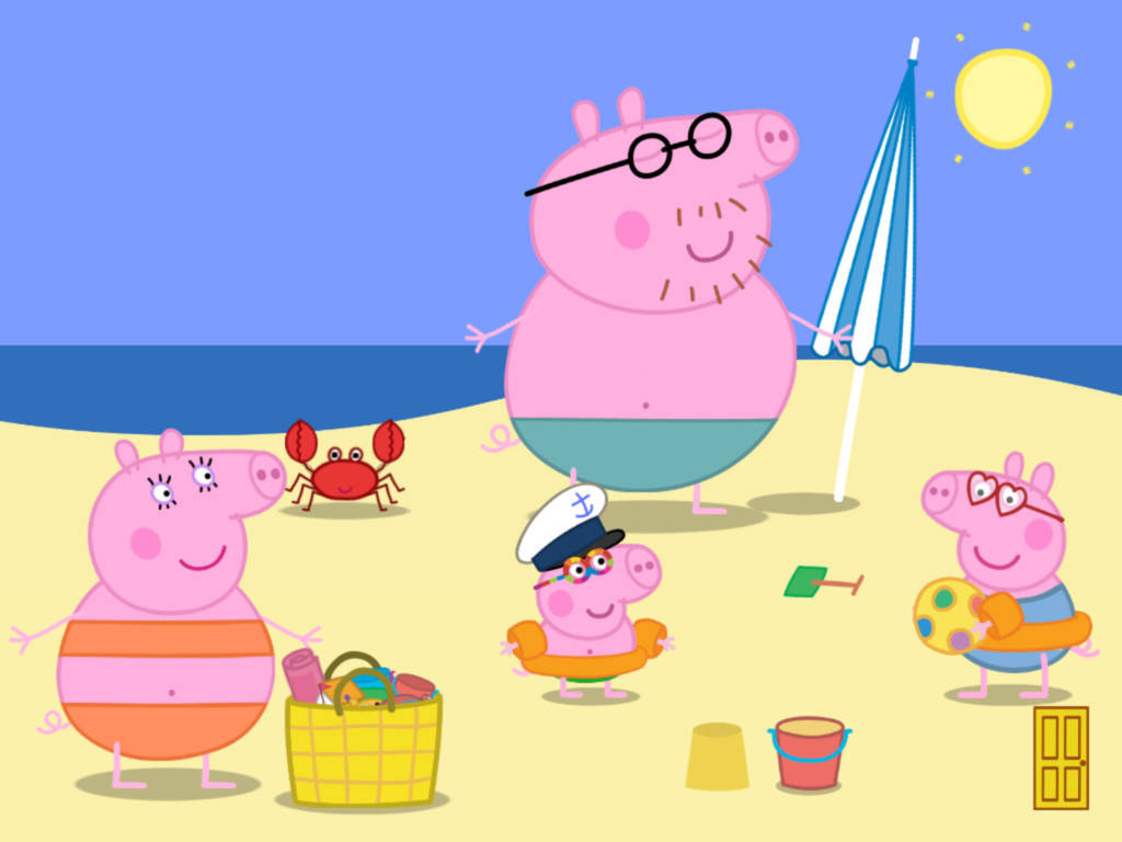 Viaggio In Spiaggia Peppa Pig Ipad Sfondo