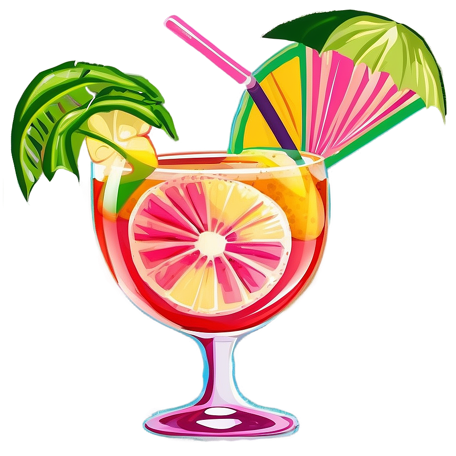 Beach Tropical Cocktails Png 06132024 PNG