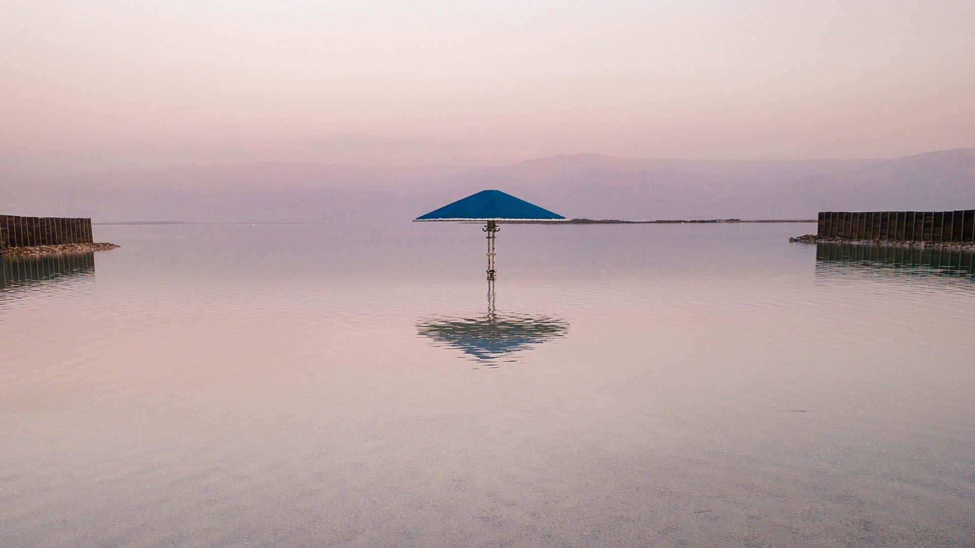 Tropisch Strand Parasol Retreat Achtergrond