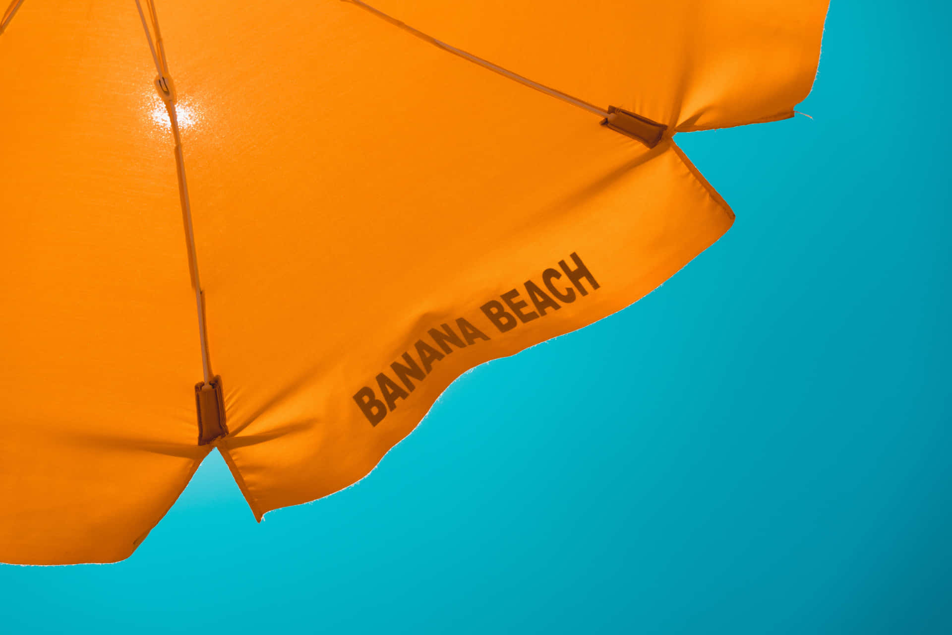 Vibrant Beach Umbrella on a Sunny Day Wallpaper