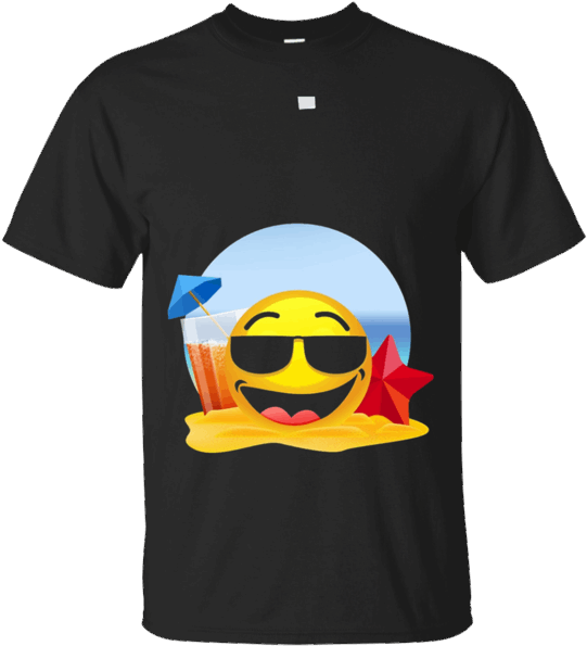 Beach Vibe Sunglasses Emoji Shirt PNG
