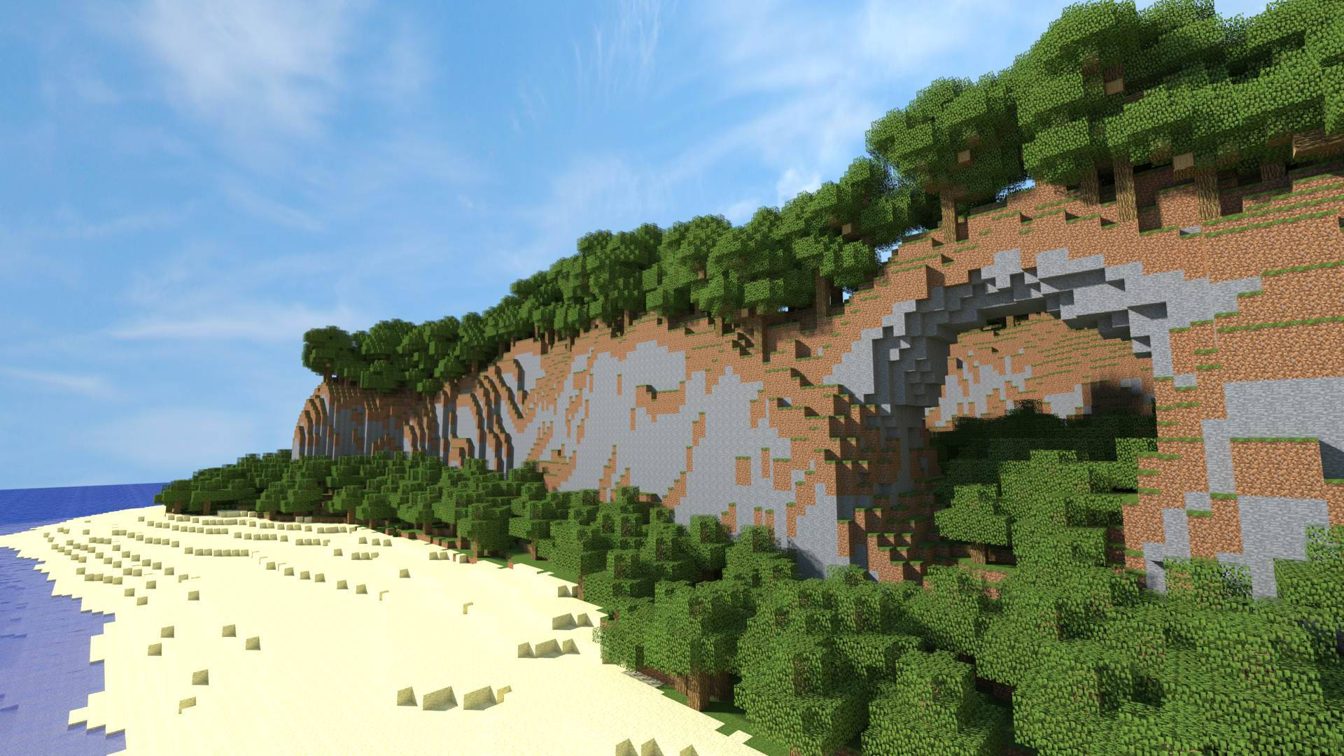 Beach View From Minecraft Landscape Background