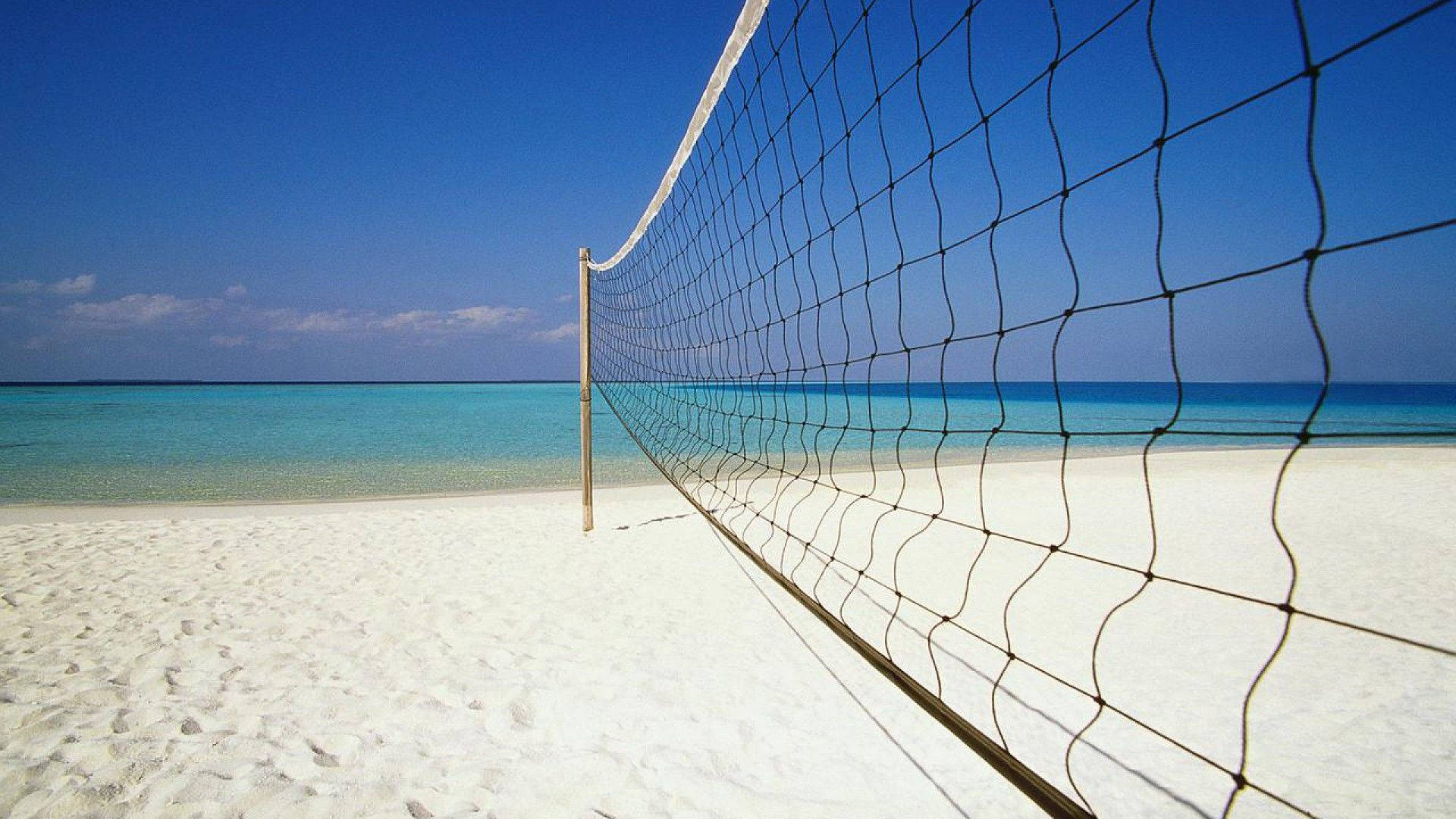 Beach Volleyball Net At Karon Beach Phuket Thailand Wallpaper