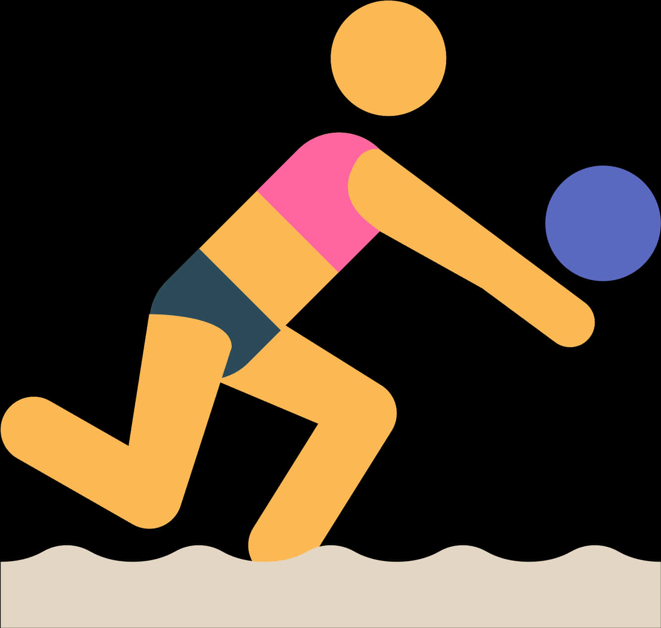 Beach Volleyball Player Icon PNG