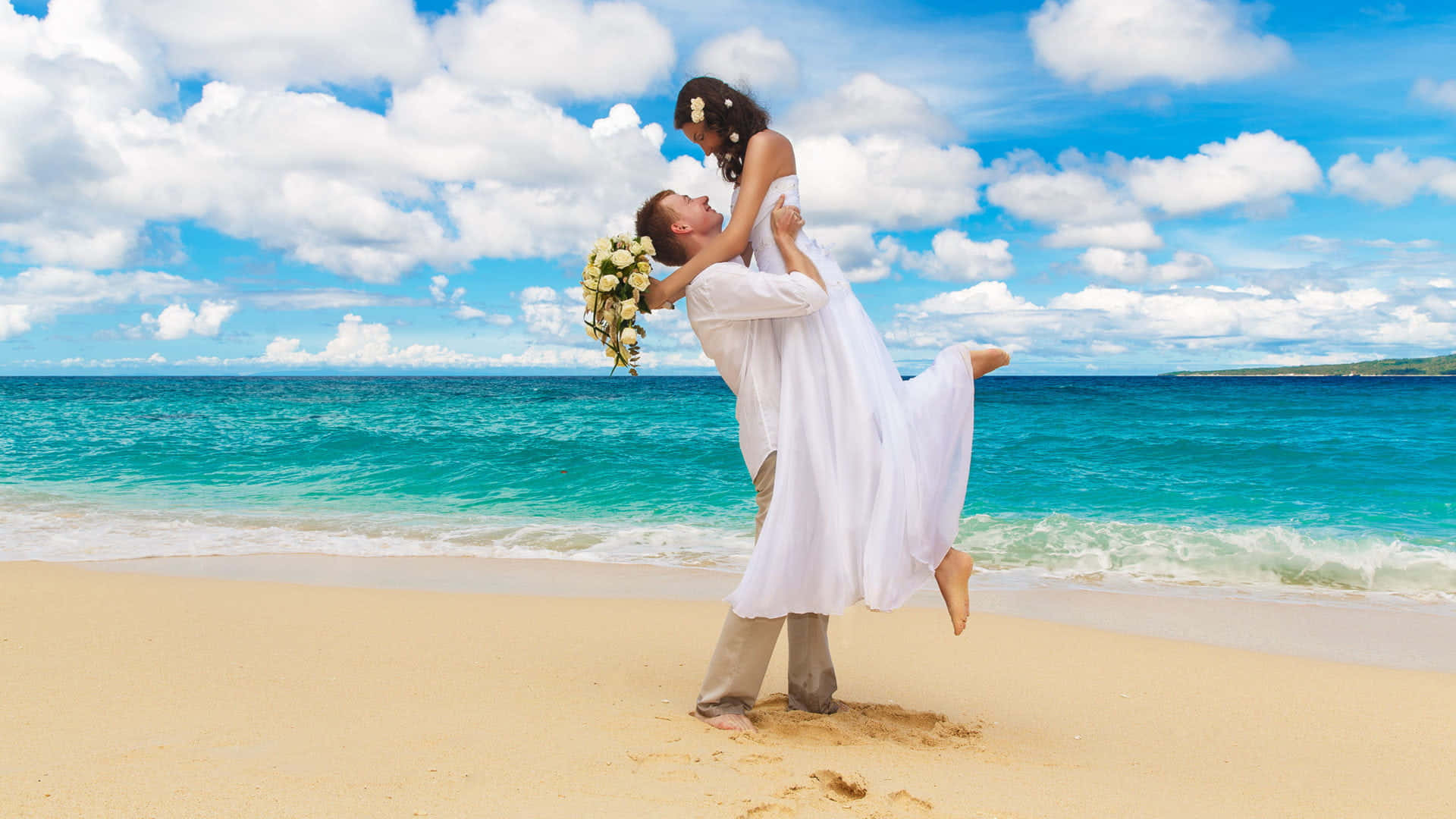 "Serenity in Matrimony: Captivating Beach Wedding Picture"