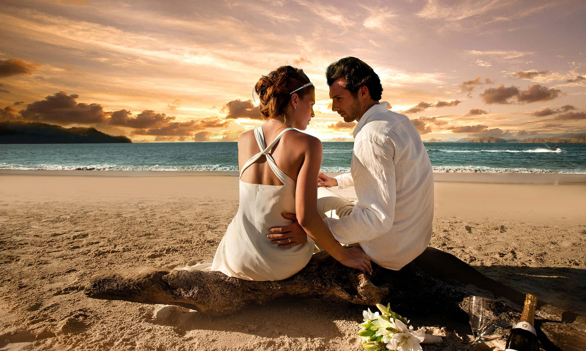 Beach Wedding Aesthetic Sunset Picture