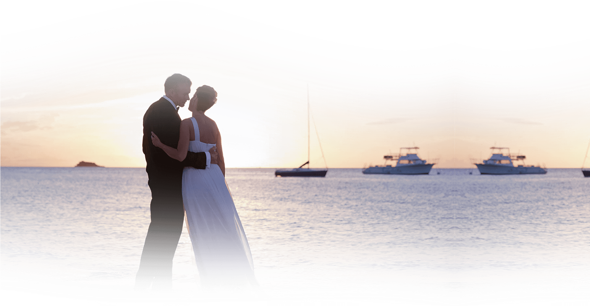 Beach Wedding Sunset Embrace PNG