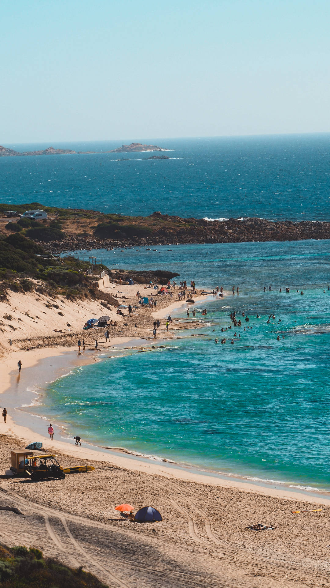 Beach With People Australia Iphone Wallpaper