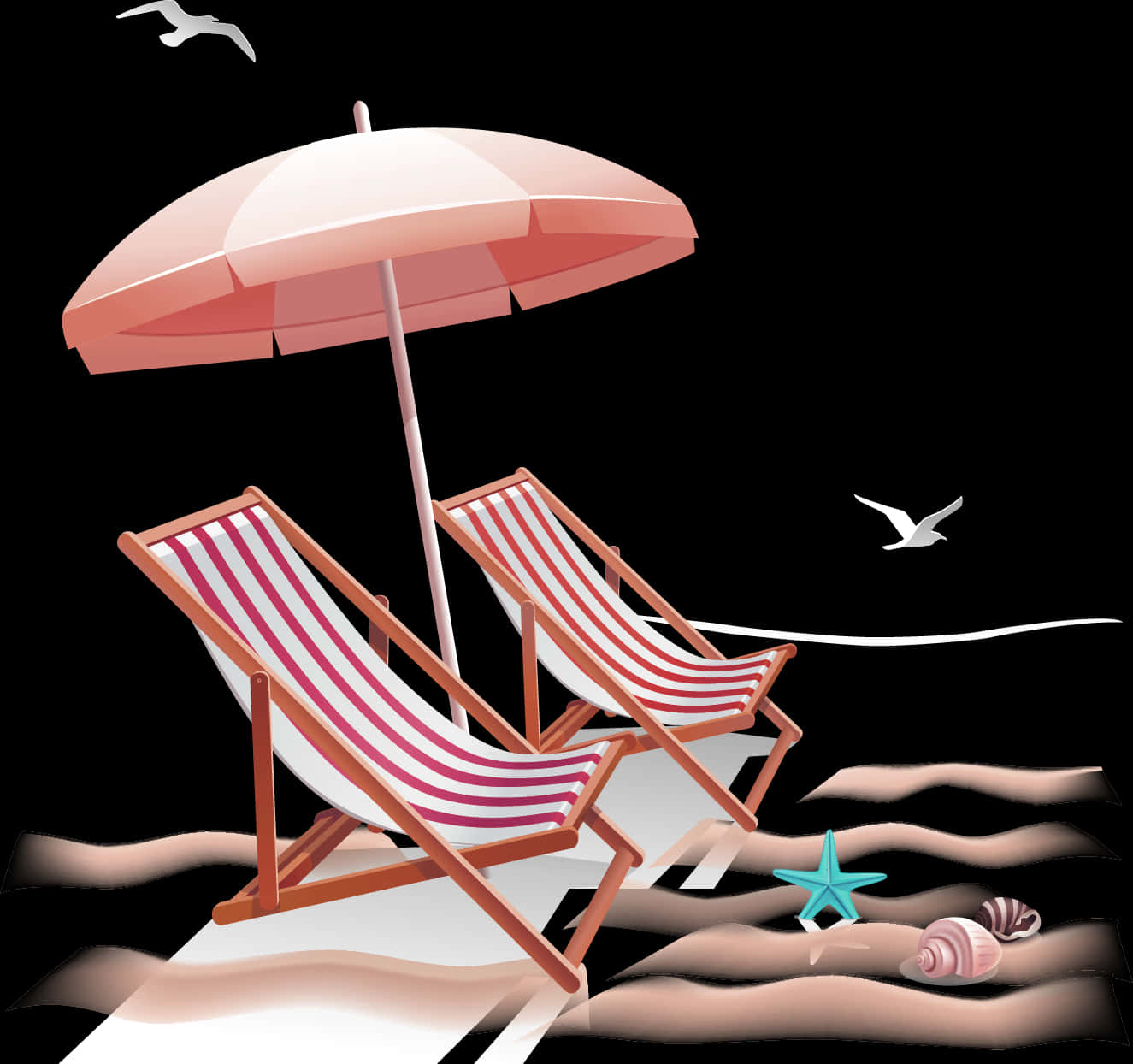 Beachside_ Relaxation_ Vector PNG