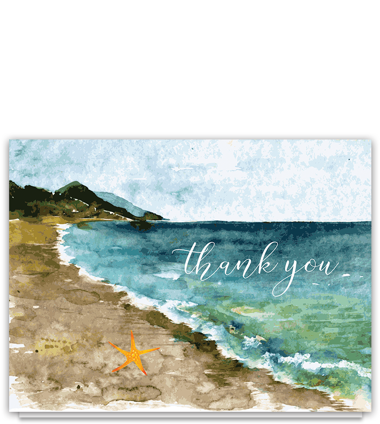 Beachside Thank You Card PNG