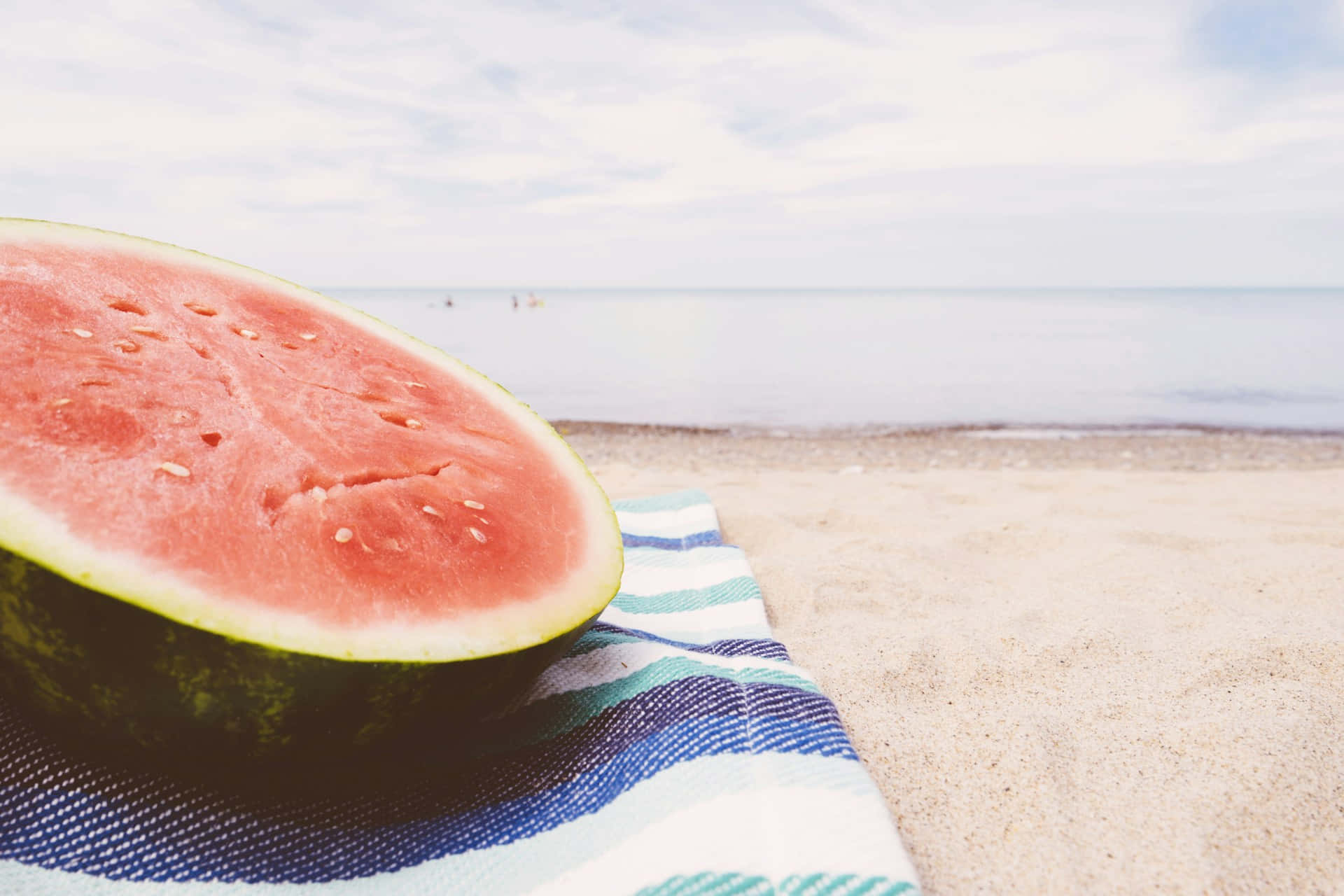 Beachside Watermelon Slice Summer Vibes Wallpaper