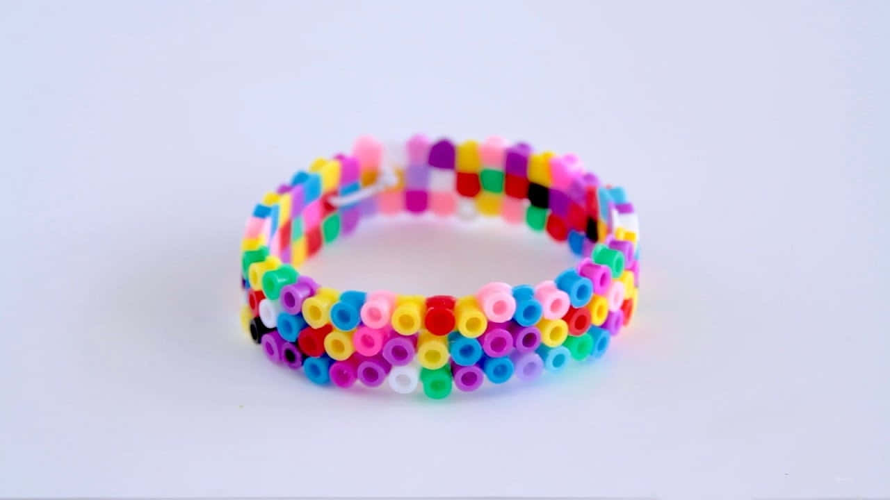 A Colorful Bracelet Made Of Plastic Beads