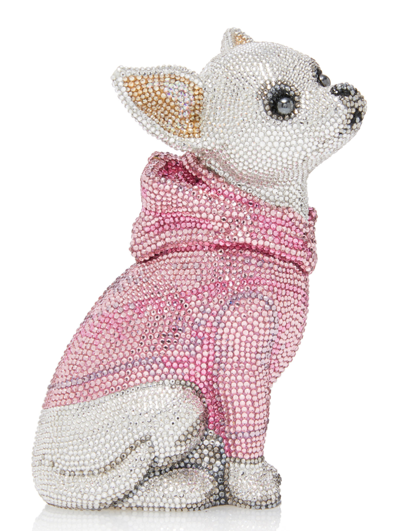 Beaded Chihuahua Figurinein Pink Sweater PNG