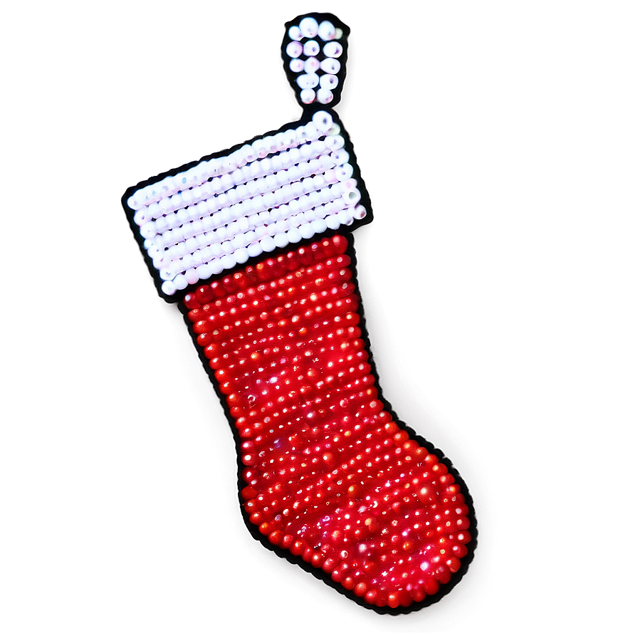 Beaded Christmas Stocking Png 06132024 PNG