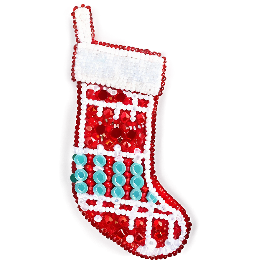 Beaded Christmas Stocking Png Hoq PNG