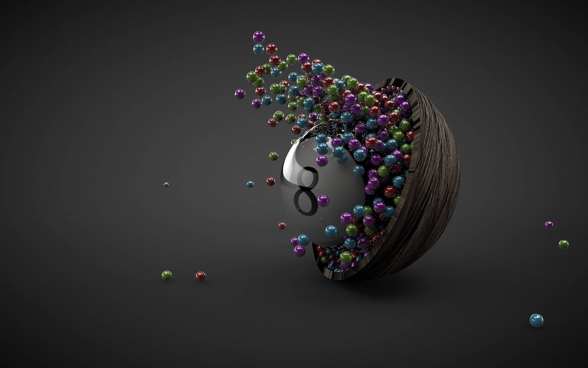 Beads Falling From Wooden Bowl Wallpaper