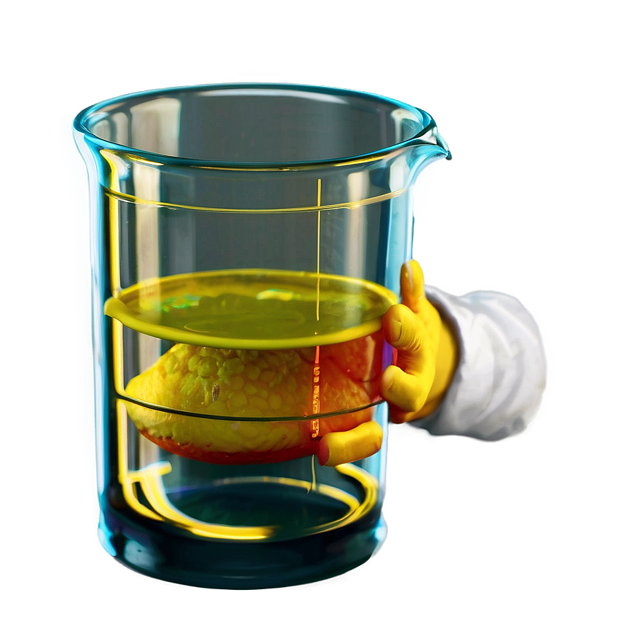 Beaker With Yellow Substance Png 05232024 PNG