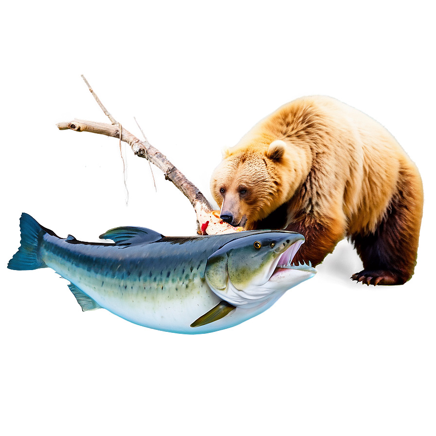 Download Bear Eating Fish Png 77 | Wallpapers.com