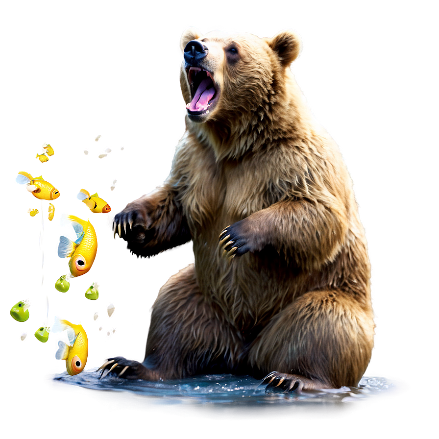 Download Bear Eating Fish Png Pbk1 | Wallpapers.com