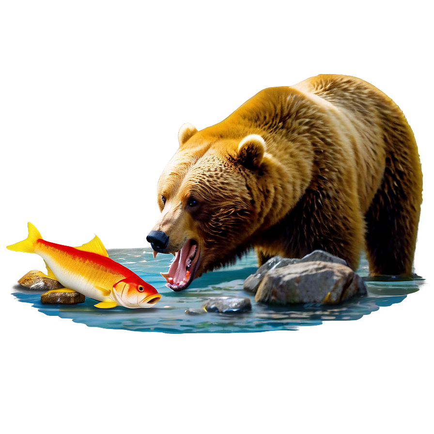 Bear Eating Fish Png Sgc PNG