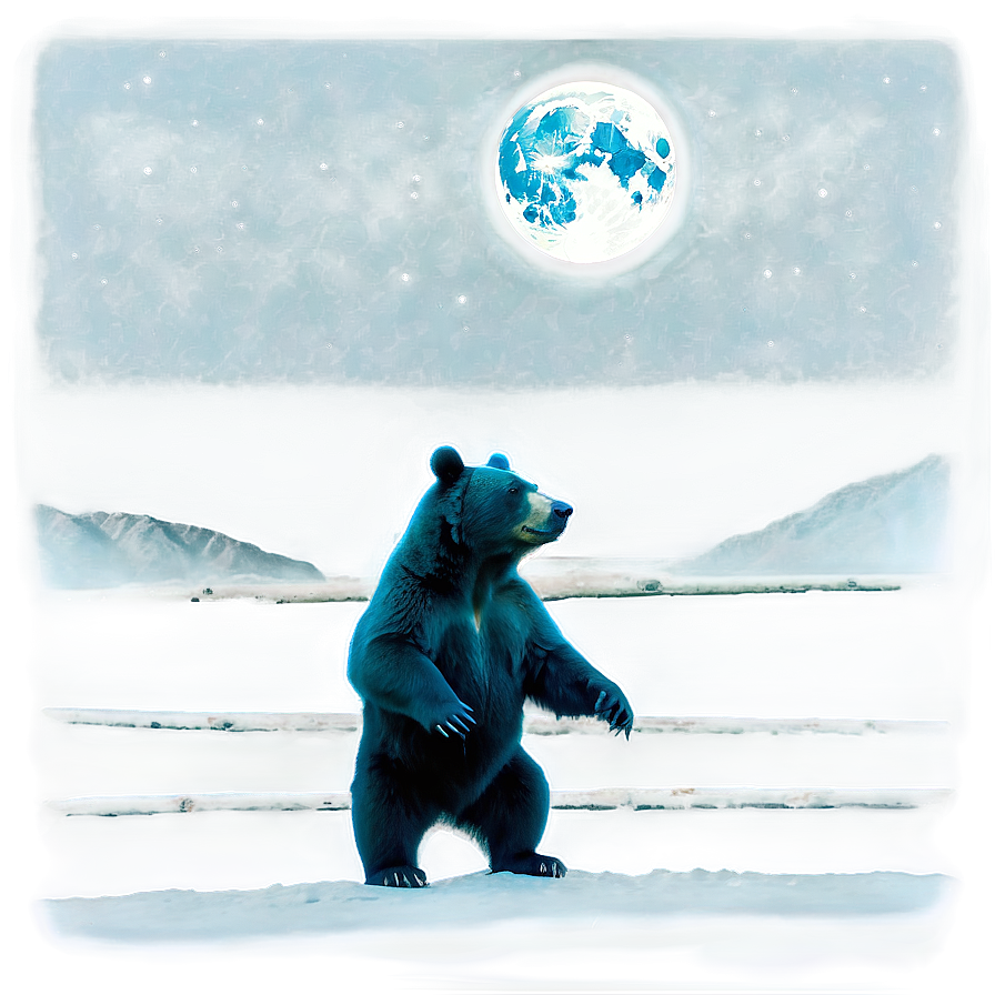 Bear In Moonlight Png Tay30 PNG