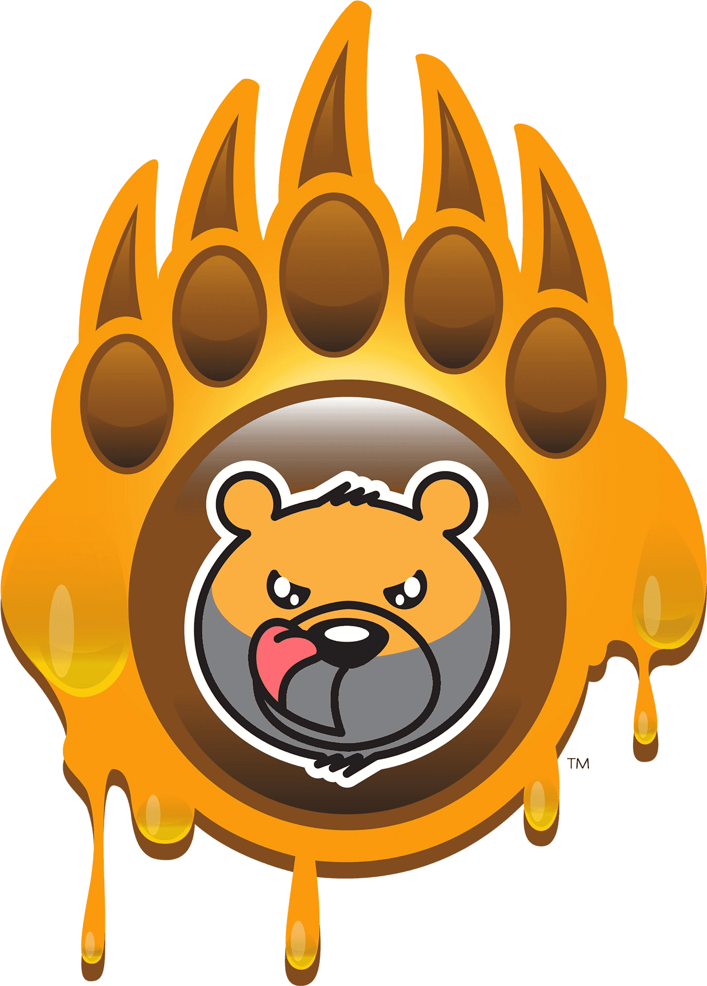 Bear Logowith Melting Paw Print PNG