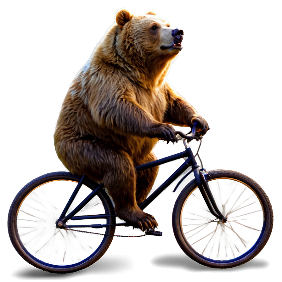 Bear On Bicycle Png 05032024 PNG