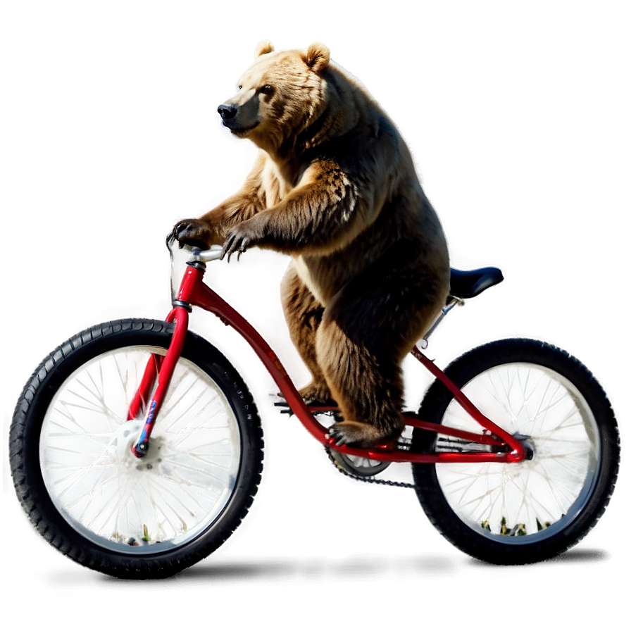 Bear On Bike Png 06112024 PNG