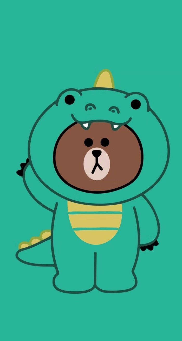 Bear On Dragon Costume Cartoon Iphone Background