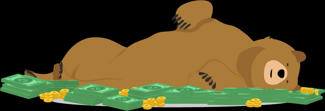 Bear Rolling In Money, Hd Png Download PNG