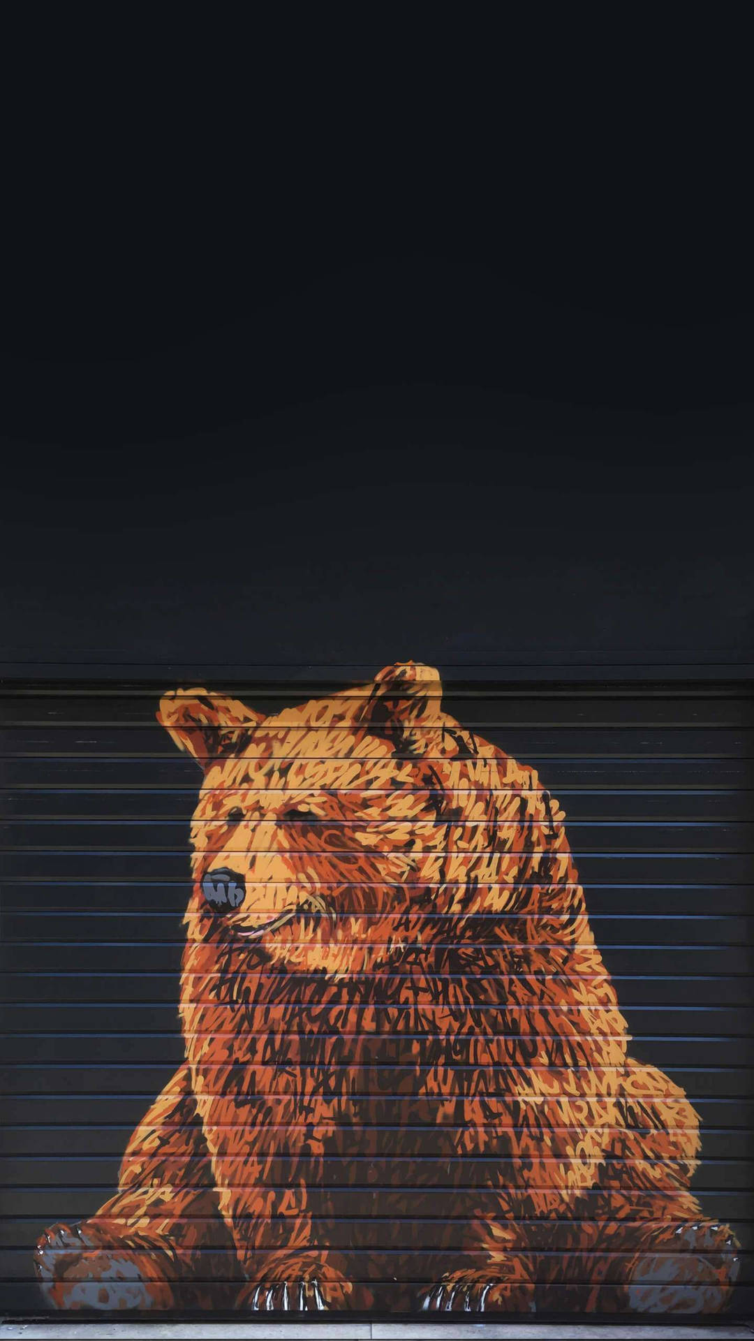 Bear Sitting Graffiti Art Wallpaper