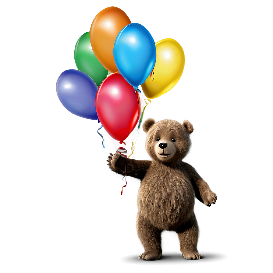 Bear With Balloons Png 7 PNG