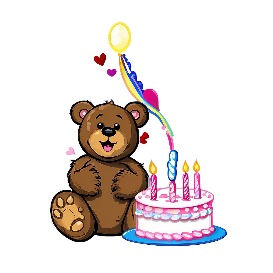 Bear With Cake Png Atw68 PNG