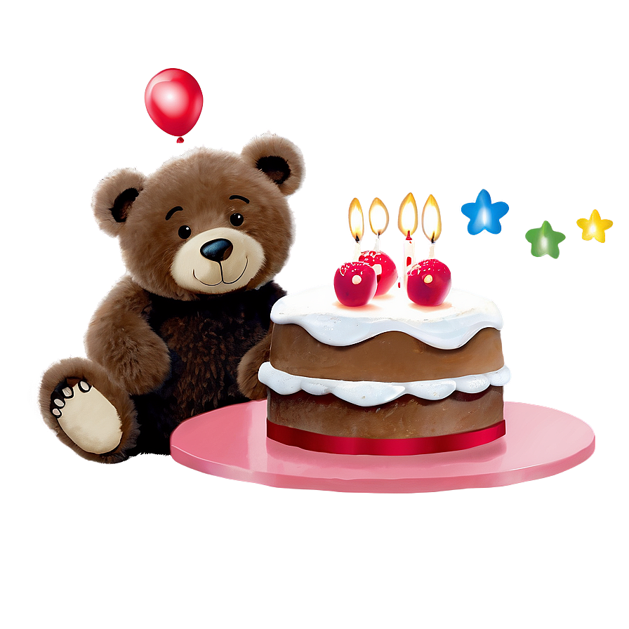 Bear With Cake Png Oyk PNG