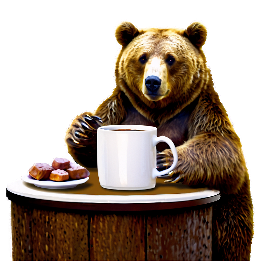 Bear With Coffee Png 13 PNG