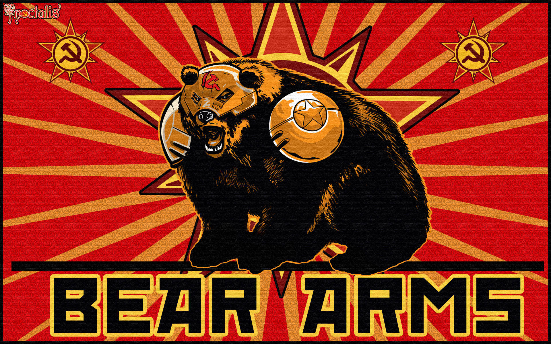 Bear With Soviet Union Flag Logo Wallpaper