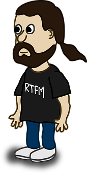 Bearded Cartoon Man R T F M Shirt PNG