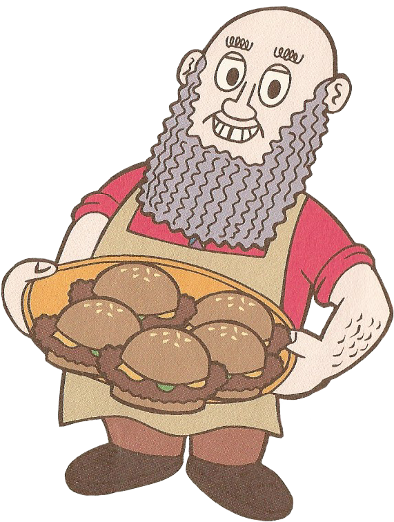 Bearded Chef Holding Burgers PNG