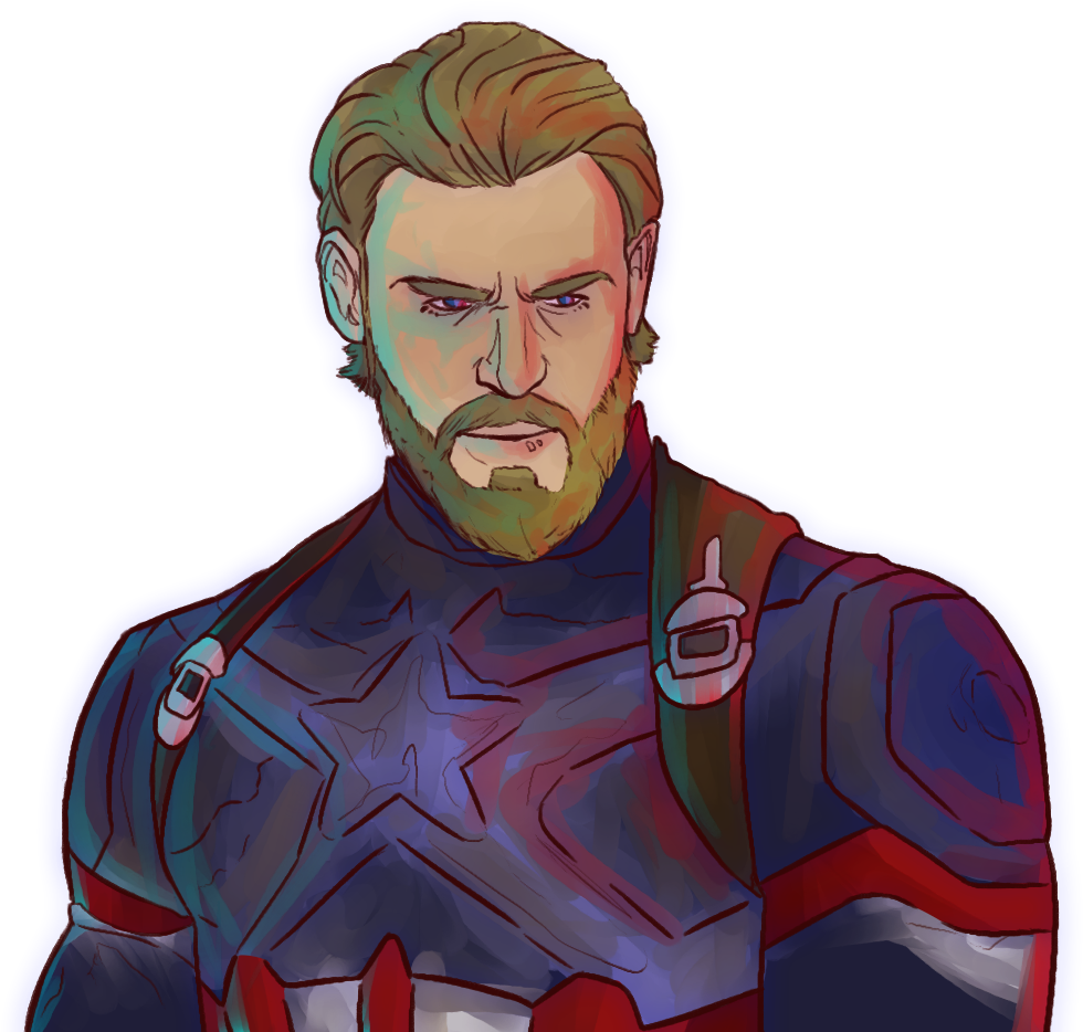 Bearded Hero Illustration PNG