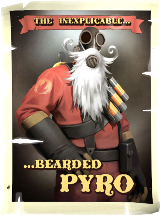 Bearded Pyro Poster T F2 PNG