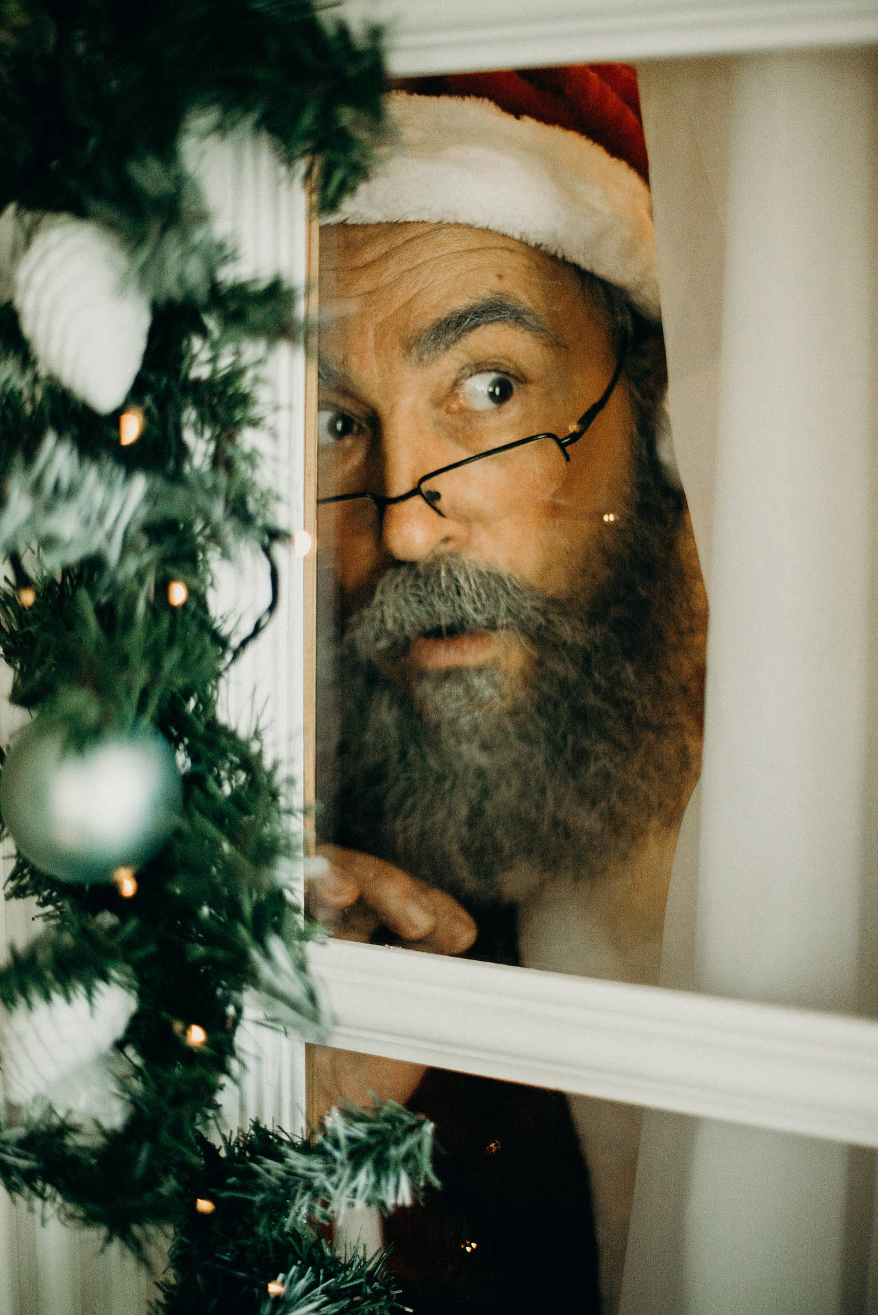 Bearded Santa Male Face Wallpaper